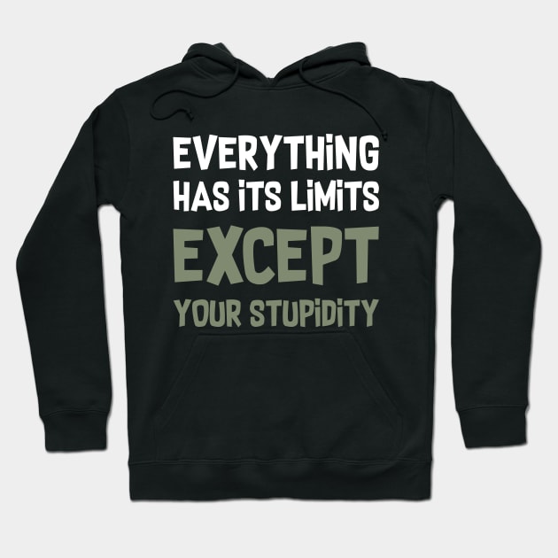 Everything has its limits, except your stupidity Hoodie by Didier97
